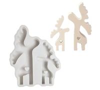 Watreketal Bonitos moldes de renos de Navidad, alces de silicona, adornos de fundición, yesos, suministros de manualidades, reno, Navidad, alce, silicona, hecho a mano, resina epoxi