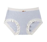 Watreketal Bragas de algodón para mujer, de tiro medio, suaves, transpirables, con lazo, sin rastro, bragas invisibles para mujer, azul claro, 4X-Large