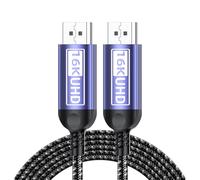 Watreketal Cable DisplayPort 2.1 de 16 K a 60 Hz, 8 K a 240 Hz, 4 K a 240 Hz, DisplayPort macho a macho, extensión de 80 Gbps para PC, portátil, cable blindado de aluminio