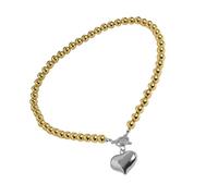 Watreketal Cadena de cuentas ajustable en forma de corazón a la moda, joyería de cumpleaños y aniversarios, collar con dije de corazón exagerado, talla única, como se describe, como se describe