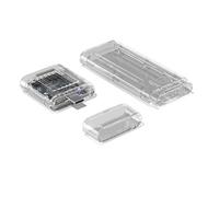 Watreketal Caja de disco de doble protocolo de tipo dividido, sin herramientas, protección contra sobrecorriente y carcasa de ABS portátil, carcasa de unidad múltiple con gestión del calor