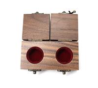 Watreketal Caja de madera de nogal con doble tapa abierta, para regalo, joyería, cuerno organizador para propuestas, ceremonias de boda, talla única, como se describe