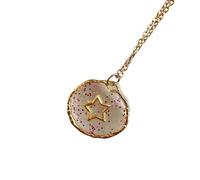 Watreketal Colgante de cristal transparente con estampado de sol, luna, estrella, amor, longitud ajustable, cadena para el cuello para uso diario y fiesta, transparente con estampado de vidrio