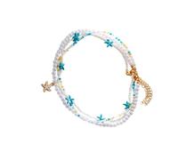 Watreketal Collar de playa multicapa con diseño de tortugas y estrellas de mar naturales, cadena ajustable, joyería para ella, joyería de playa, collar con colgante de concha, talla única, como se