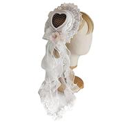 Watreketal Diadema con diseño de flores, hermoso sombrero hueco, lazo de encaje, tocado de anime, cosplay