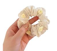 Watreketal Diadema con forma de flor para coleta, coleteros de flores para mujer, coleteros de rosas, banda elástica de flores, lazo para el pelo