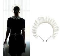 Watreketal Diadema, cordones plisados para niñas con elegante patrón hueco, diadema blanca para maquillaje, para lavar la cara, para cosplay, fiesta