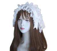 Watreketal Diadema de encaje con velo de hada, versátil y a la moda, para fiestas y bodas, accesorios para fotos, sirvienta francesa