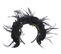 Watreketal Diadema de flores de imitación, diadema lateral delgada, para Halloween, para mujer, boda, fiesta, peinado, ligero