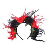 Watreketal Diadema de flores de imitación, diadema lateral delgada, para Halloween, para mujer, boda, fiesta, peinado, ligero