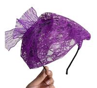 Watreketal Diadema de malla con diseño de flores, tocado de encaje para fiestas de té, accesorios para el cabello, horquilla para novia