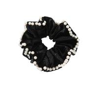 Watreketal Diadema de terciopelo con perlas para el pelo, coleteros elásticos para el cabello, coleteros de gran tamaño, banda para el pelo vintage, accesorios femeninos