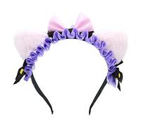Watreketal Diadema delicada, elegante para orejas de gato, con forma de cordones, plisada, para fiestas, cosplay, accesorios para la cabeza