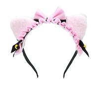Watreketal Diadema delicada, elegante para orejas de gato, con forma de cordones, plisada, para fiestas, cosplay, accesorios para la cabeza