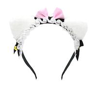 Watreketal Diadema delicada, elegante para orejas de gato, con forma de cordones, plisada, para fiestas, cosplay, accesorios para la cabeza