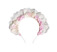 Watreketal Diadema delicada, elegante y colorida, con lazo, plisada, para fiesta, cosplay, accesorios para mujer
