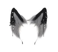 Watreketal Diadema, diadema de orejas de gato para cosplay con aretes de lazo, diadema para mujer y adolescente, para transmisión en vivo, caricaturas, carnavales