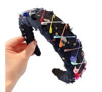 Watreketal Diadema, diadema vintage envejecida de 1.2 pulgadas de ancho, diadema femenina elegante, herramienta de maquillaje, tocado para niña, accesorios de ropa