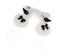 Watreketal Diadema, orejeras de felpa negra de moda, cómodas, suaves, peludas, para hombres, mujeres y niños