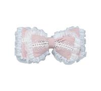 Watreketal Diadema para cosplay, tocado de sirvienta, lazo grande, clip para el pelo, tocado con lazo abombado para niñas, horquilla para niñas, flequillo y encaje