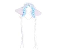 Watreketal Diadema plisada de encaje con forma de oreja de gato, varios colores, para Halloween, tomar fotos, carnaval, fiesta