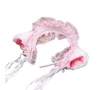 Watreketal Diadema plisada de encaje con forma de oreja de gato, varios colores, para Halloween, tomar fotos, carnaval, fiesta
