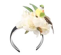 Watreketal Diadema, tocado floral con pájaro, fiesta de Halloween para niños, para el mercado de puestos, flores con pájaro