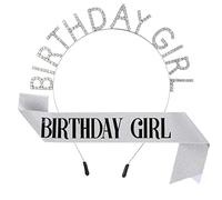 Watreketal Diademas brillantes de cumpleaños para niña, tiaras, diadema con banda para el pelo, corona de princesa, diadema brillante y banda