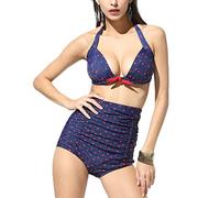 Watreketal Elegante traje de baño para mujer, cuello con lazo, buena elasticidad, para niñas, mujeres, esposa, hermana, 2X, trajes de baño para mujer con correa alta ajustable