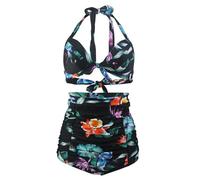 Watreketal Elegante traje de baño para mujer, cuello con lazo, buena elasticidad, para niñas, mujeres, esposa, hermana, 2X, trajes de baño para mujer con correa alta ajustable