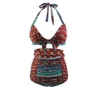 Watreketal Elegante traje de baño para mujer, cuello con lazo, buena elasticidad, para niñas, mujeres, esposa, hermana, 2X, trajes de baño para mujer con correa alta ajustable