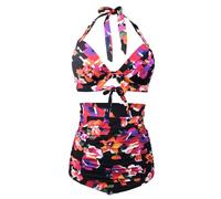 Watreketal Elegante traje de baño para mujer, cuello con lazo, buena elasticidad, para niñas, mujeres, esposa, hermana, 2X, trajes de baño para mujer con correa alta ajustable