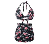 Watreketal Elegante traje de baño para mujer, cuello con lazo, buena elasticidad, para niñas, mujeres, esposa, hermana, 2X, trajes de baño para mujer con correa alta ajustable