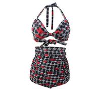 Watreketal Elegante traje de baño para mujer, cuello con lazo, buena elasticidad, para niñas, mujeres, esposa, hermana, 2X, trajes de baño para mujer con correa alta ajustable