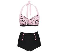 Watreketal Elegante traje de baño para mujer, cuello con lazo, buena elasticidad, para niñas, mujeres, esposa, hermana, 2X, trajes de baño para mujer con correa alta ajustable