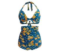 Watreketal Elegante traje de baño para mujer, cuello con lazo, buena elasticidad, para niñas, mujeres, esposa, hermana, 2X, trajes de baño para mujer con correa alta ajustable