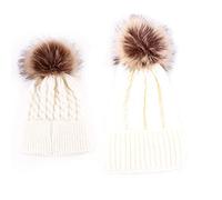 Watreketal Gorro de punto a juego para madres e hijos con múltiples opciones de color para protección contra el viento y mantiene el calor, blanco, Talla única