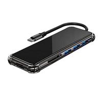 Watreketal Hub USB C 6 en 1 de aluminio tipo estación de acoplamiento para USB 3.0 USB2.0 TF tarjeta divisor Hub para PC portátiles tipo estación de acoplamiento