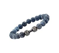Watreketal Joyería multiusos para hombre con cuentas de piedra lavaed natural elegante y dije de mancuerna para adultos, piedra de uso diario, talla única, como se describe