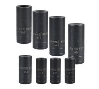 Watreketal Juego de 8 piezas de llaves hexagonales de 1/4 3/8 de cabeza de llave hexagonal estándar para coche y camión para llave de trinquete, juego de herramientas de corte de rosca de repuesto