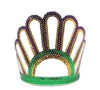 Watreketal Llamativa corona de Mardi Gras accesorio para el cabello para un aspecto elegante, tocado de fiesta, corona brillante, coronas para adultos