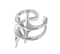 Watreketal Lujosos anillos chapados en oro y acero para expresión individual y creencia, talla única, como se describe, como se describe