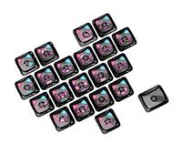 Watreketal MAO Profile Cats & Heart - Juego de 21 teclas transparentes para teclados mecánicos, materiales de policarbonato que brillan a través del diseño, accesorios de computadora con temática de