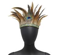 Watreketal MardiGras - Diadema de disfraz para carnaval, fiesta, festival, suministros de plumas, diadema india, tocado, decoración para el pelo para juegos de rol