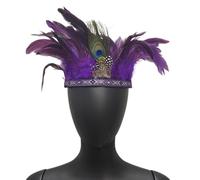 Watreketal MardiGras - Diadema de disfraz para carnaval, fiesta, festival, suministros de plumas, diadema india, tocado, decoración para el pelo para juegos de rol