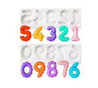 Watreketal Moldes de chocolate para fondant, números de globos, mousses de silicona, herramienta de decoración de pasteles, jabón fácil de limpiar, números de globo, molde de postre