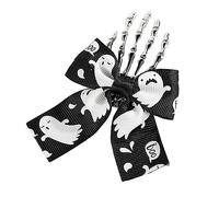 Watreketal Pinzas para el pelo, pinza para el pelo, con lazo, calavera, mano, murciélago, pinza para el pelo para mujer, carnaval, cola de caballo, clip delicado para chicas calientes