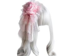 Watreketal Pinzas para el pelo, sombrero de fiesta temática de anime, clip de encaje con flores, clip para el pelo, cosplay, fiesta, disfraces, tocado