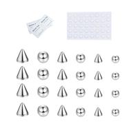 Watreketal Prácticos anillos de acero inoxidable para cejas y labios, juego de 68 anillos portátiles para una fácil transformación de estilos, joyas corporales de acero inoxidable, talla única, como