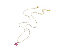 Watreketal Precioso collar con colgante de estrella de mar de acero inoxidable, cadena de clavícula, joyería ligera para el día a día, accesorios de cadena de clavícula, talla única, como se describe